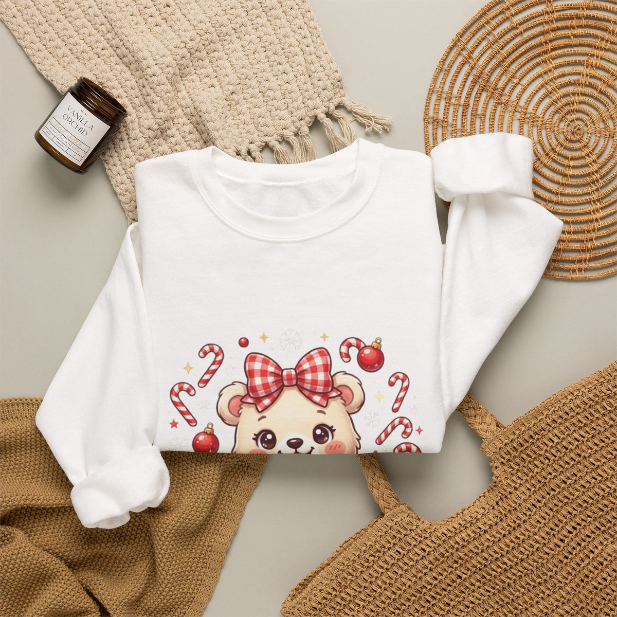 Bear-y Merry Christmas Bear Crewneck Sweatshirt