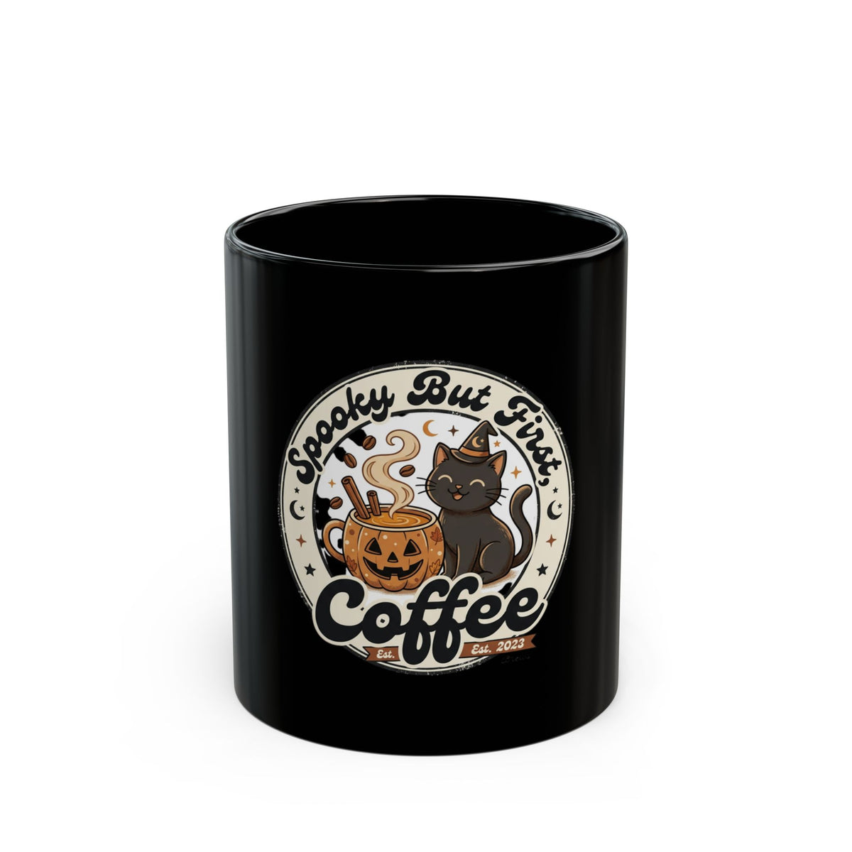 Spooky But First Coffee Halloween Cat Mug