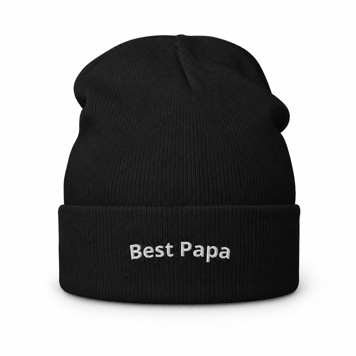 Black Best Papa embroidered knit beanie