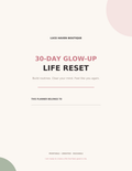 30-Day Glow-Up Life Reset Planner printable self-care and habit tracker
